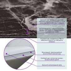 Самоклеющаяся виниловая плитка Sticker Wall 600х300х1.5мм под Мрамор (СВП-109) Глянец