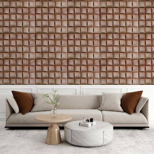 Декоративная ПВХ панель деревянные квадраты (1060)