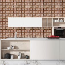Декоративная ПВХ панель деревянные квадраты Sticker Wall 960х480х4мм (1060)