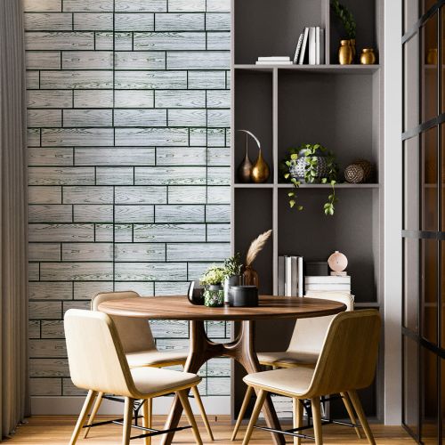 Декоративная ПВХ панель под Серый кирпич с узором под дерево (1098)