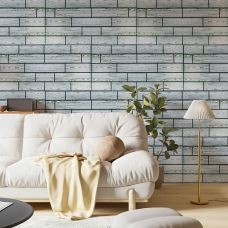 Декоративная ПВХ панель под Серый кирпич с узором под дерево Sticker Wall 960х480х4мм (1098)