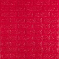 Декоративная 3D панель самоклейка под кирпич Красный 700х770х7мм (008-7)