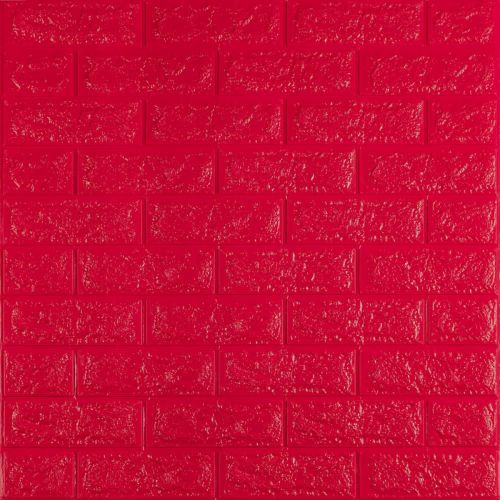 Декоративная 3D панель самоклейка под кирпич Красный 700x770x7мм (008-7)
