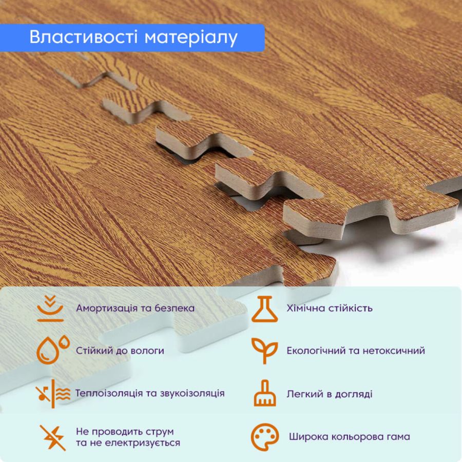 Пол пазл - модульное напольное покрытие 600x600x10мм золотое дерево (МР2)
