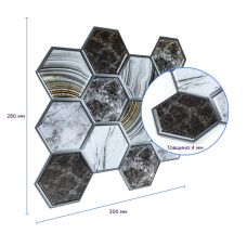 Декоративная ПВХ плитка на самоклейке соты 300х300х5мм, цена за 1 шт. (СПП-500)