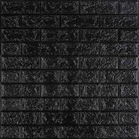 Декоративная 3D панель самоклейка под кирпич Черный 700х770х3мм (019-3)