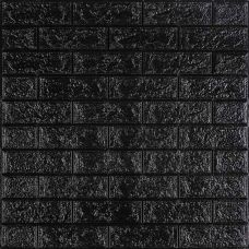 Декоративная 3D панель самоклейка под кирпич Черный 700х770х3мм (019-3)