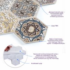 Декоративная ПВХ плитка на самоклейке соты 300х300х5мм, цена за 1 шт. (СПП-504)