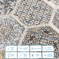 Декоративная ПВХ плитка на самоклейке соты 300х300х5мм, цена за 1 шт. (СПП-504)