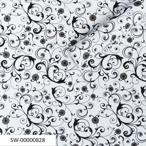 Самоклеющаяся пленка белые вензеля 0,45х10м (10175)