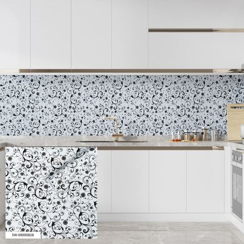 Самоклеющаяся пленка белые вензеля 0,45х10м (10175)