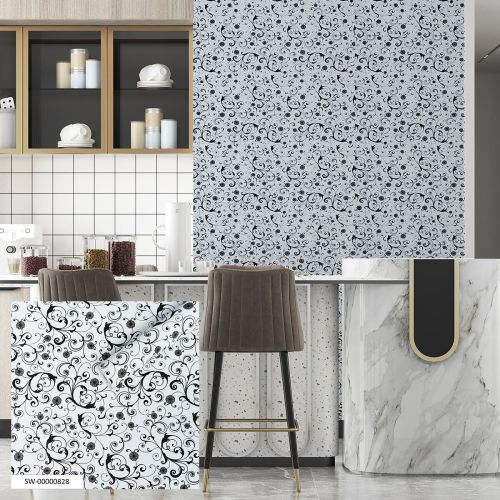 Самоклеющаяся пленка белые вензеля 0,45х10м (10175)