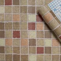 Самоклеющаяся пленка красная мозаика 0,45х10м (10366-1)