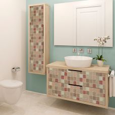 Самоклеющаяся пленка красная мозаика 0,45х10м (10366-1)