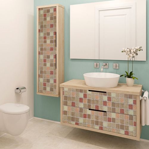 Самоклеющаяся пленка красная мозаика 0,45х10м (10366-1)