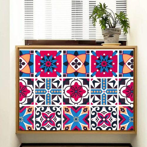 Самоклеющаяся пленка Sticker Wall SW-00000789 Винтажная бордовая мозаика 0,45х10м