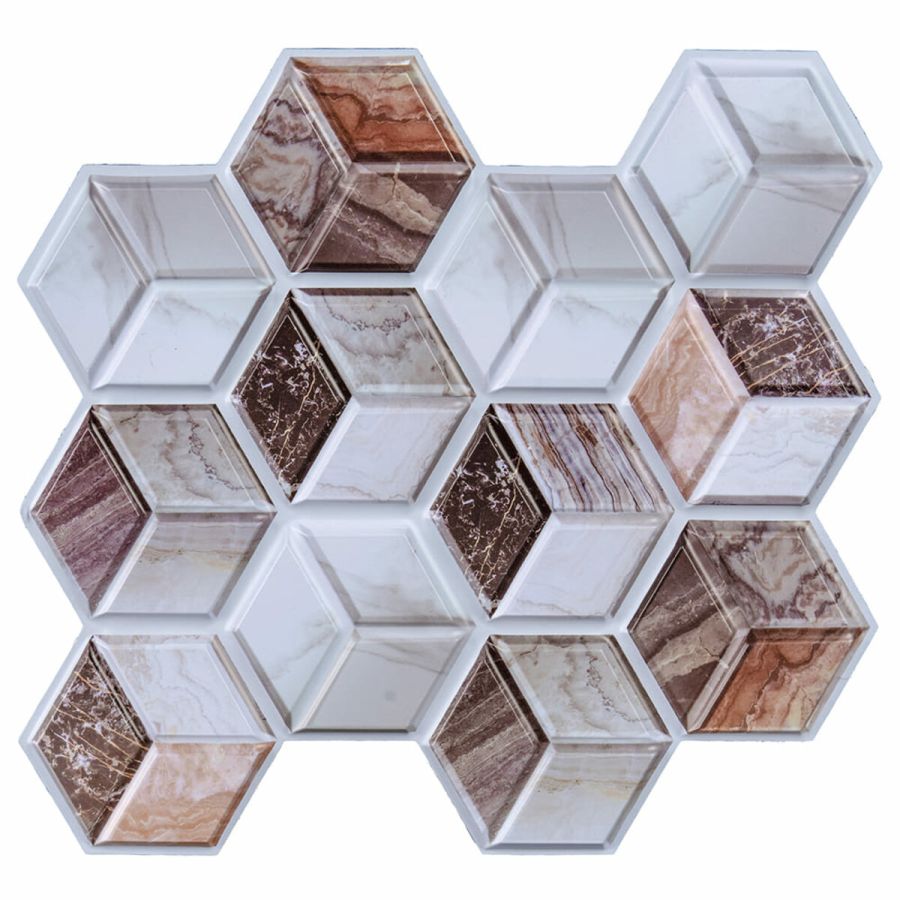Декоративная ПВХ плитка на самоклейке Sticker Wall SW-00001135 3D кубы 300х300х5мм, цена за 1 шт.