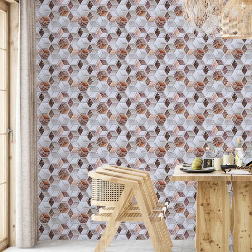 Декоративная ПВХ плитка на самоклейке Sticker Wall SW-00001135 3D кубы 300х300х5мм, цена за 1 шт.