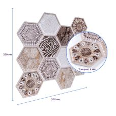 Декоративная ПВХ плитка на самоклейке Sticker Wall SW-00001136 Винтажная 300х300х5мм, цена за 1 шт.