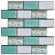 Декоративная ПВХ плитка на самоклейке Sticker Wall SW-00001139 Мятная 300х300х5мм, цена за 1 шт. 