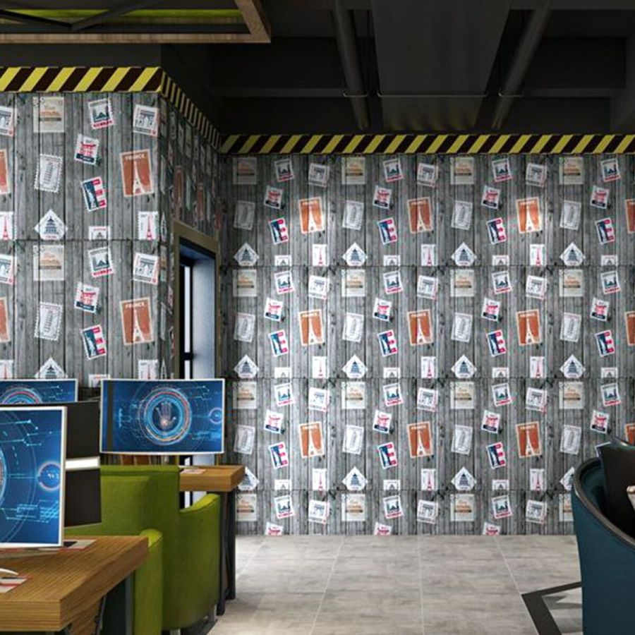Самоклеющаяся 3D панель Sticker Wall Почтовые марки 700х700х4мм