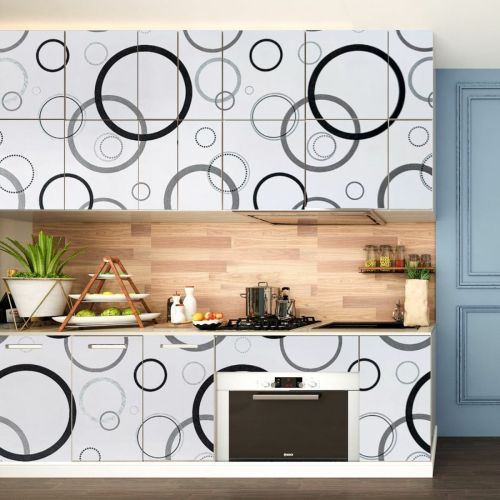 Самоклеющаяся пленка Sticker Wall SW-00001201 Серебряные круги 0,45х10м