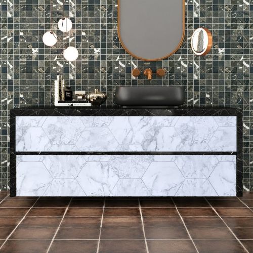 Самоклеющаяся пленка Sticker Wall SW-00001213 Серый мрамор соты 0,45х10м