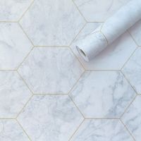 Самоклеющаяся пленка Sticker Wall SW-00001214 Малахитовый мрамор золотые соты 0,45х10м 