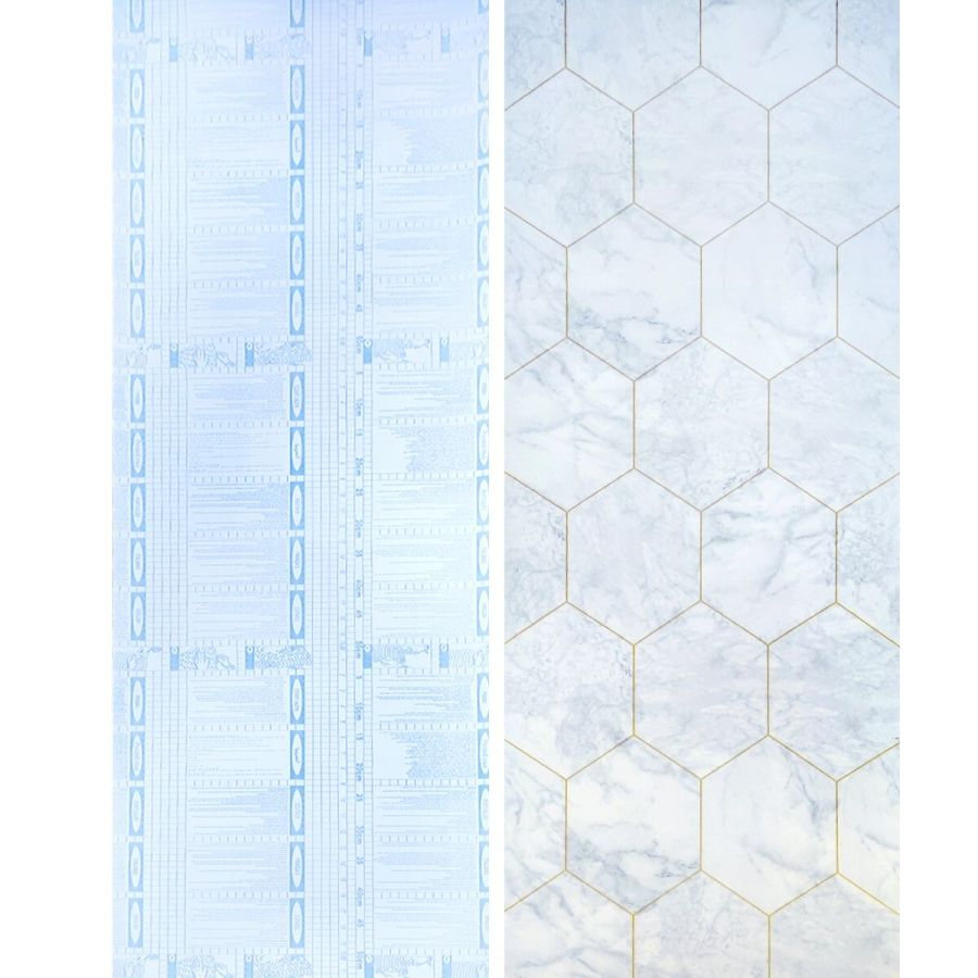 Самоклеющаяся пленка Sticker Wall SW-00001214 Малахитовый мрамор золотые соты 0,45х10м