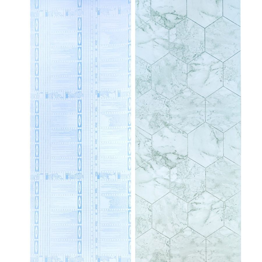 Самоклеющаяся пленка Sticker Wall SW-00001215 Нефритовый мрамор серебрянные соты 0,45х10м