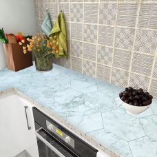 Самоклеющаяся пленка Sticker Wall SW-00001215 Нефритовый мрамор серебрянные соты 0,45х10м