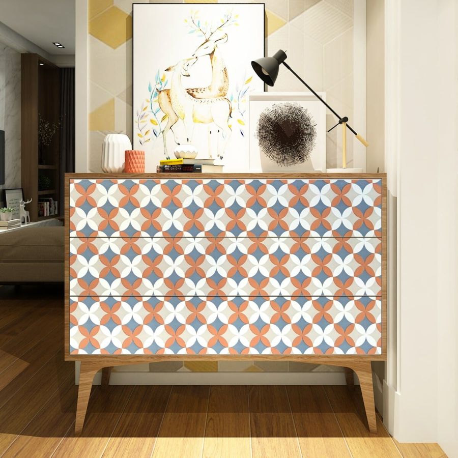 Самоклеющаяся пленка Sticker Wall SW-00001220 Оранжевые цветы 0,45х10м