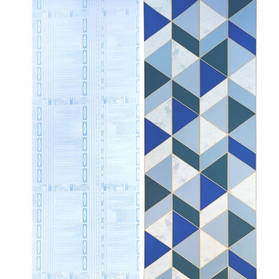 Самоклеющаяся пленка Sticker Wall SW-00001224 Синие треугольники 0,45х10м