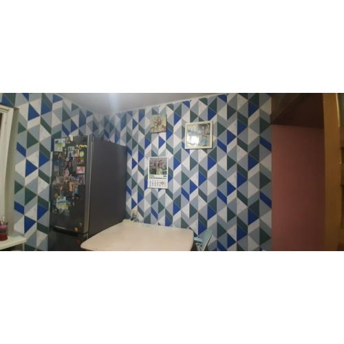 Самоклеющаяся пленка Sticker Wall SW-00001224 Синие треугольники 0,45х10м