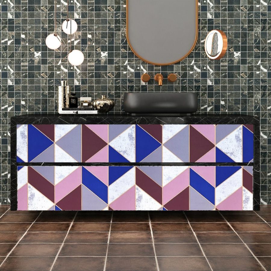 Самоклеющаяся пленка Sticker Wall SW-00001225 Розовые треугольники 0,45х10м
