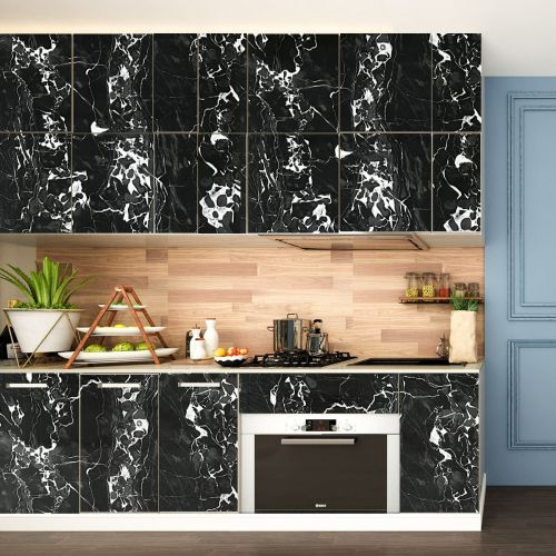 Самоклеющаяся пленка Sticker Wall SW-00001280 Черный мрамор с белым 0,45х10мх0,07мм