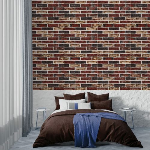 Самоклеящаяся 3D панель Sticker Wall SW-00001183 Кирпич клинкер бежевый 700х700х5мм