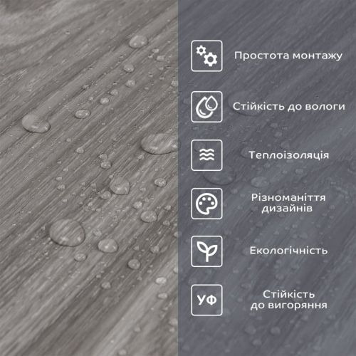 Самоклеящаяся виниловая плитка Sticker Wall SW-00001175 Пепельная в рулоне 3000х600х2мм