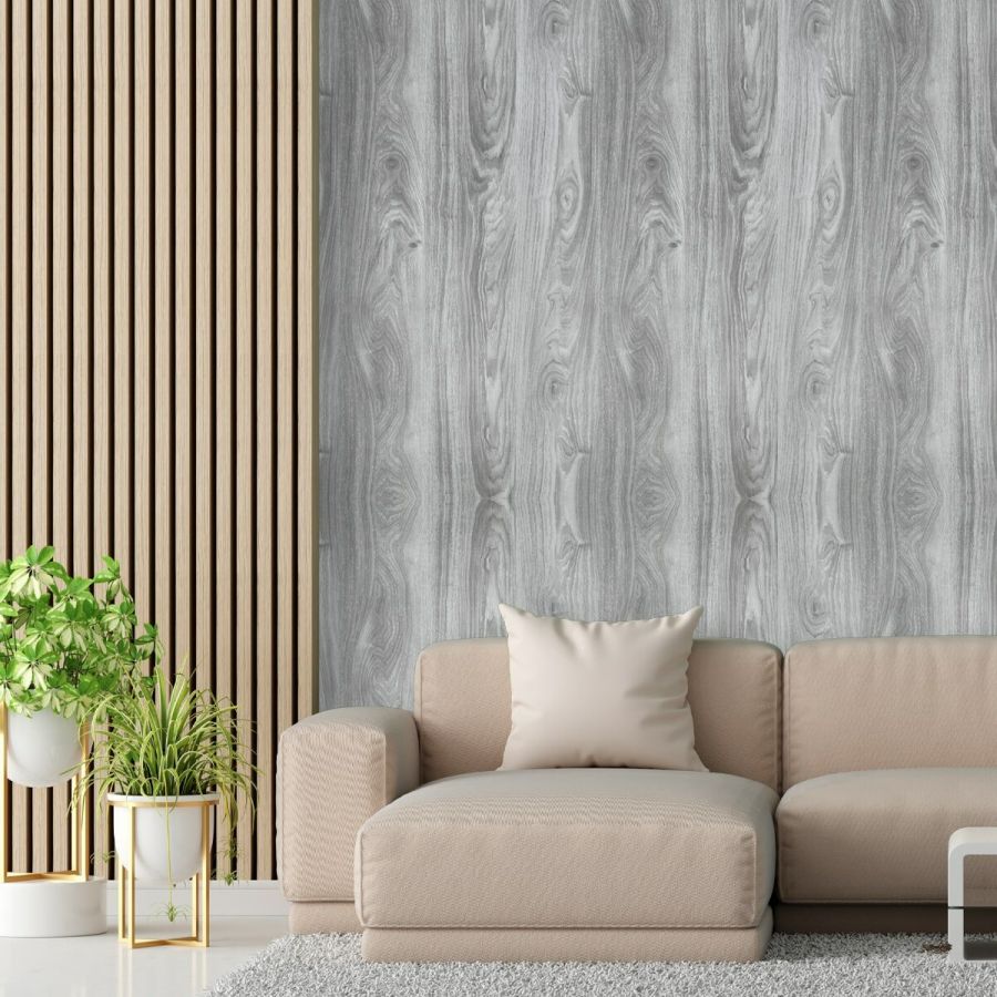 Самоклеящаяся виниловая плитка Sticker Wall SW-00001175 Пепельная в рулоне 3000х600х2мм