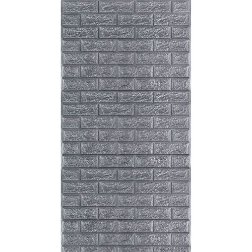 Самоклеющаяся 3D панель Sticker Wall SW-00001445 Под серебряный кирпич в рулоне 3080x700x3мм