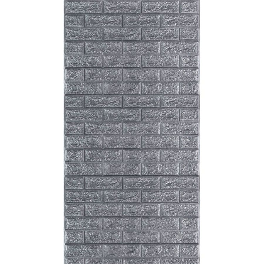 Самоклеющаяся 3D панель Sticker Wall SW-00001445 Под серебряный кирпич в рулоне 3080x700x3мм