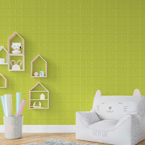 Самоклеящаяся 3D панель Sticker Wall SW-00001331 Флуоресцентный зеленый 700х770х5мм