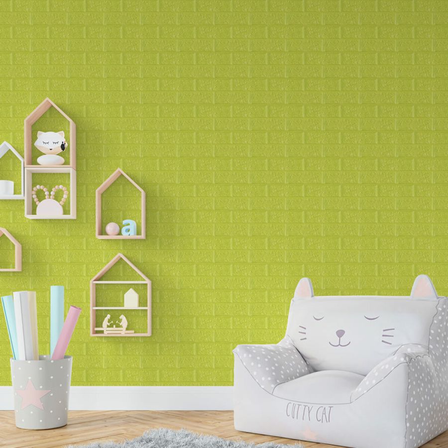 Самоклеящаяся 3D панель Sticker Wall SW-00001331 Флуоресцентный зеленый 700х770х5мм