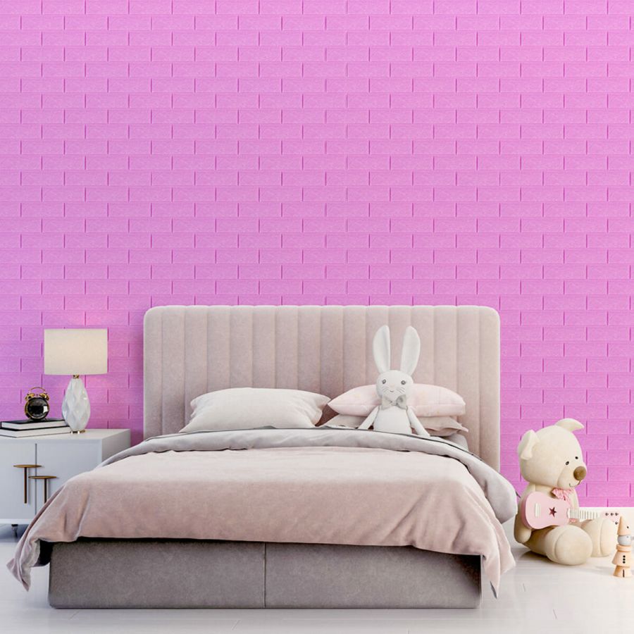 Самоклеящаяся 3D панель Sticker Wall SW-00001334 Пурпурная 700х770х5мм