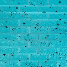 Самоклеящаяся 3D панель Sticker Wall SW-00001342 Голубые звезды 700х770х3мм 