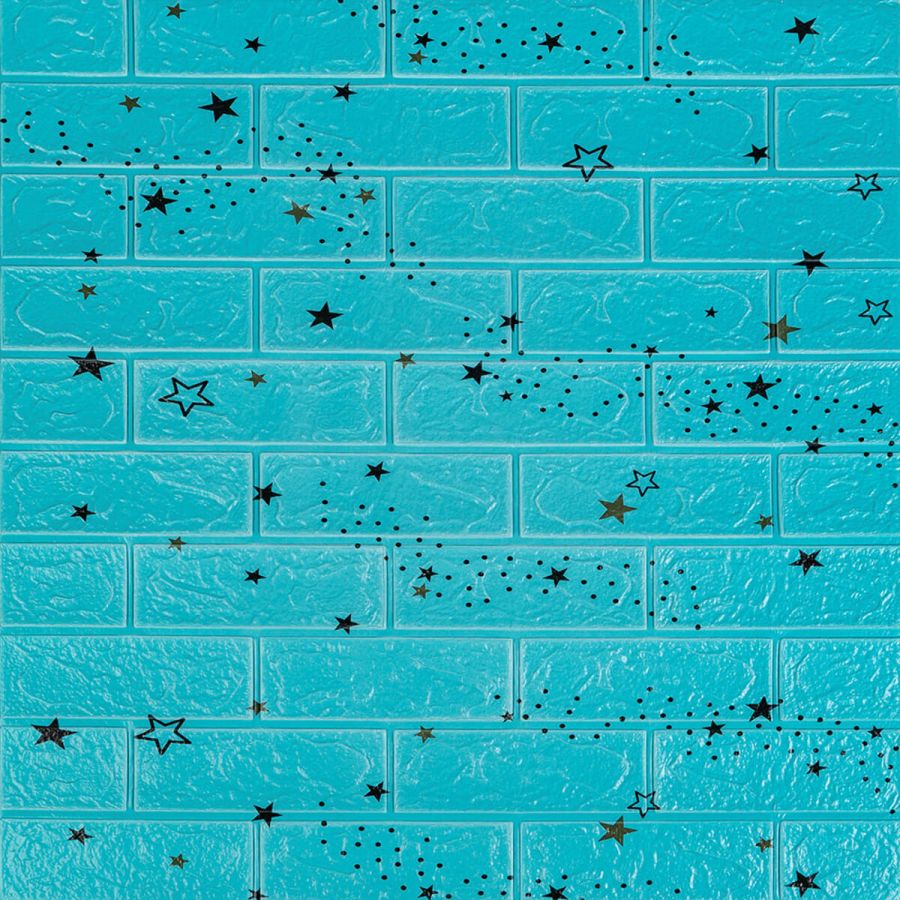 Самоклеящаяся 3D панель Sticker Wall SW-00001342 Голубые звезды 700х770х3мм