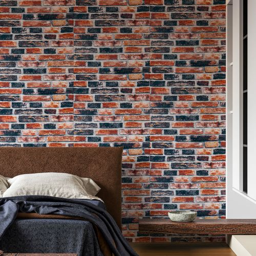 Самоклеящаяся 3D панель Sticker Wall  SW-00001165 Под серо-синий Екатеринославский кирпич 700х770х3мм