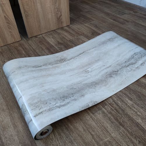 Самоклеящаяся виниловая плитка Sticker Wall SW-00001283 В рулоне перламутровый мрамор глянец 3000х600х2мм