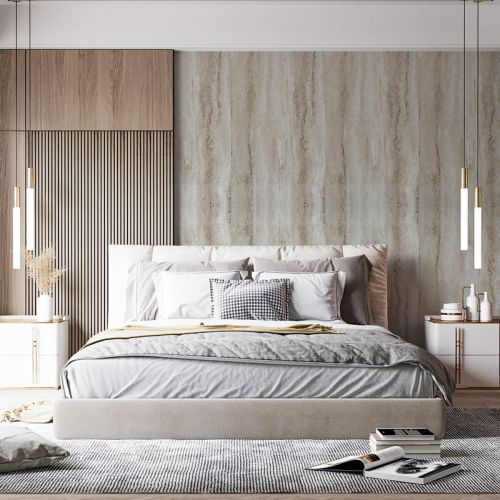 Самоклеящаяся виниловая плитка Sticker Wall SW-00001283 В рулоне перламутровый мрамор глянец 3000х600х2мм