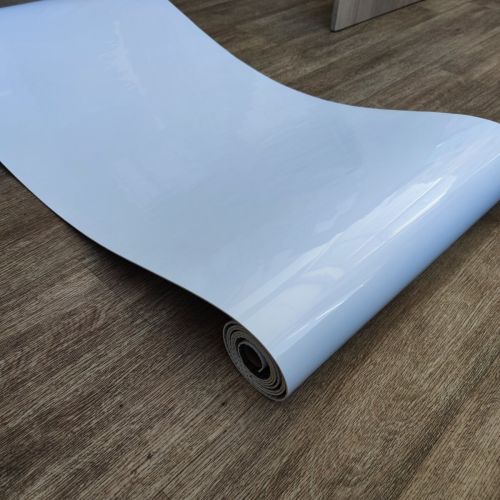 Самоклеящаяся виниловая плитка Sticker Wall SW-00001284 В рулоне белая глянец 3000х600х2мм